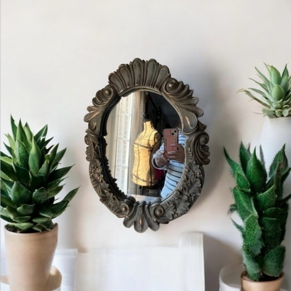 Mirror Vintage Ornate Frame Decorative 17”x13”